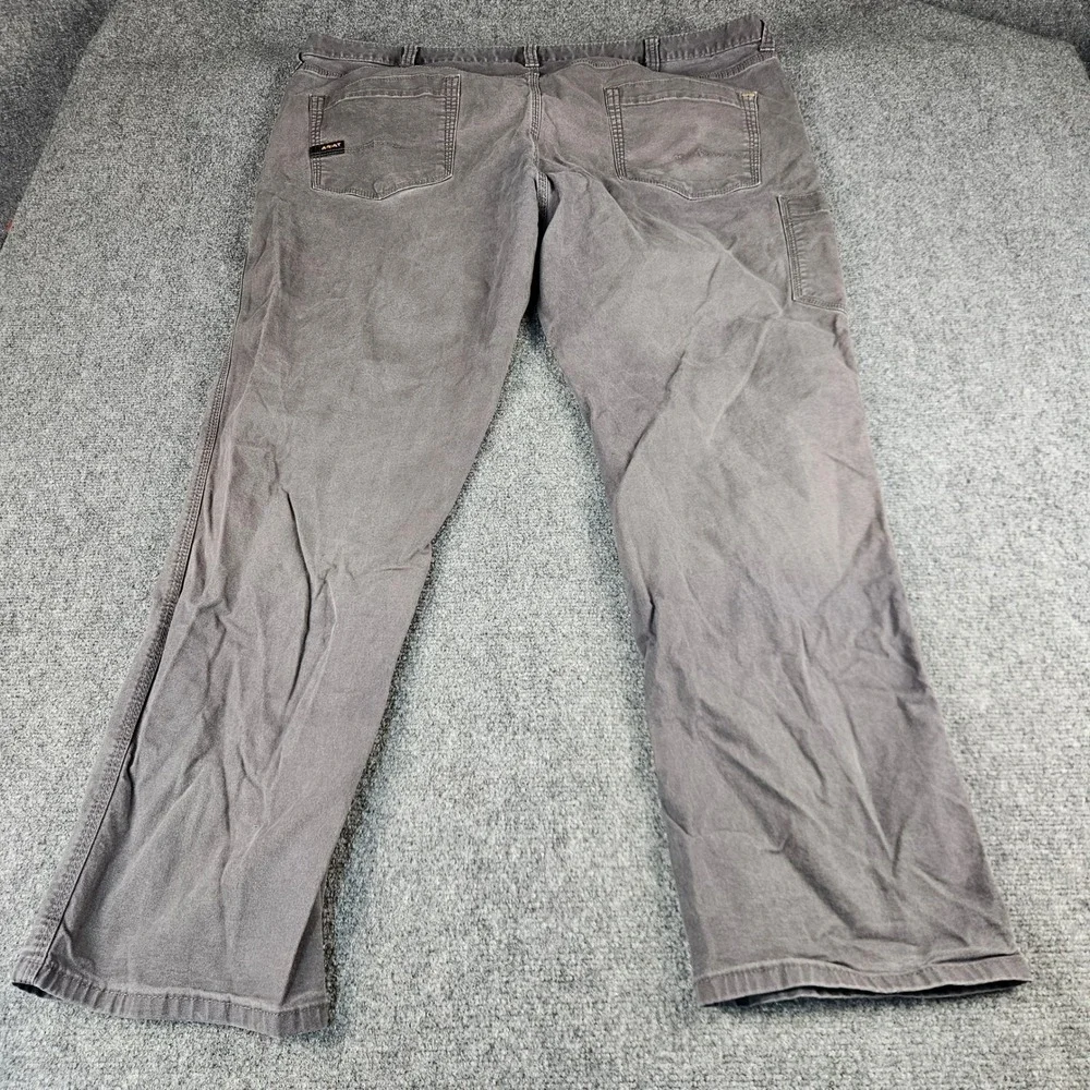 Ariat Rebar M4 Relaxed‎ Straight Grey Canvas Work Pants Mens 44x32 (Measures 30)